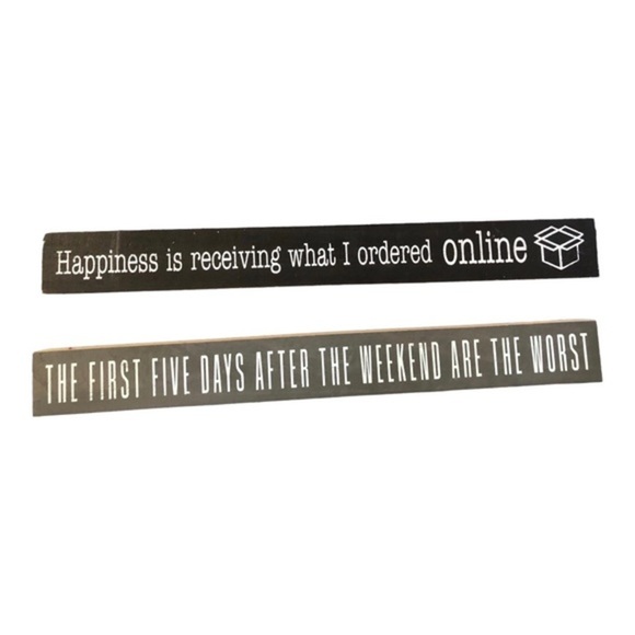 2pack Humorous funny printed mdf tabletop home office work plaque decor new‎ - Picture 1 of 6